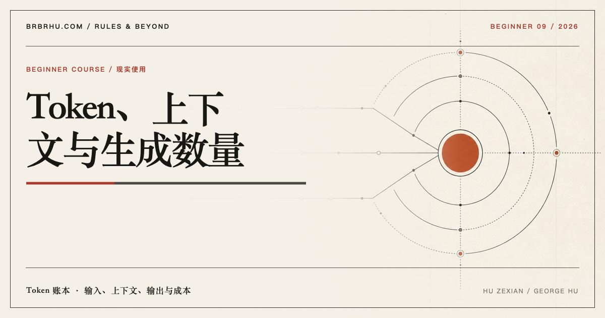 输入、历史、工具结果与输出共同占用上下文窗口的 token 账本编辑视觉